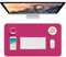 Hsurbtra Desk Pad, 23.6 x 13.8 PU Leather Desk Mat, M Extended Mouse Pad, Waterproof Desktop Blotter Protector, Non-Slip Ultra Thin Small Laptop Keyboard Writing Mat for Office Home, Bright Rose