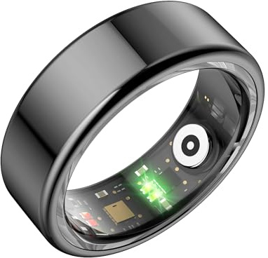 Smart Ring Herren Damen Android Fitness Ring Schrittzähler Herzfrequenz Blut Sauerstoff Schlaf Tracker Aktivitätstracker für Sport Zeit, Distanz, Kalorien Kompatibel mit Android iOS