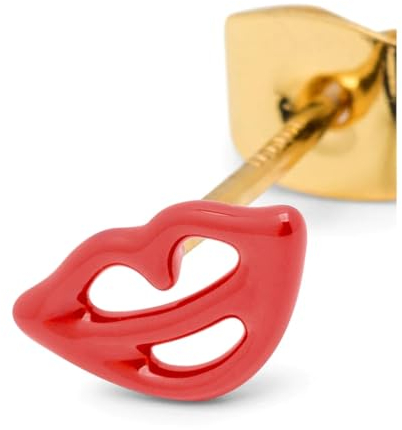 LULU COPENHAGEN GOLD PLATED 925 LULU1341 SECRET LIPSTICK RED, Taglia unica, Gelbgold, Kein Edelstein