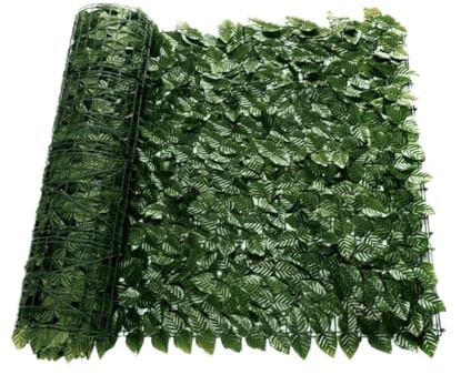 Anttyscar 1 x 3M Artificial Ivy Fence Screen, Fence Screening Trellis with Artificial Leaves Privacy Trellis Roll for Balcony Outdoor Garden Wall Mat Decoration, Green（1PCS）