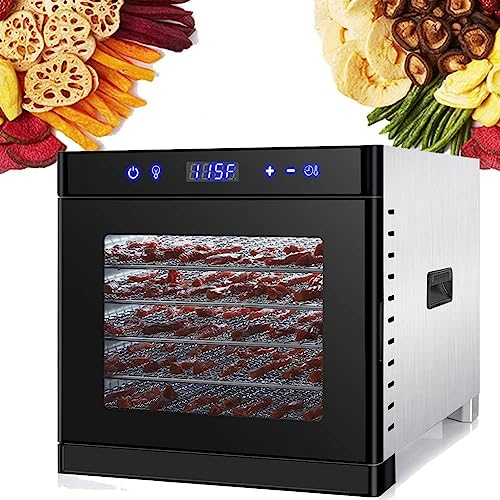 Food Dehydrator Machine, Food Dryer Dehydrator with 6/8 Trays, Electric Food Dehydrator for Beef Jerky, Fruits, Vegetables, Adjustable Temperature Control 6Layers(Size:6Layers)