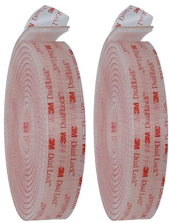 3M Dual Lock SJ3560 adhäsive band dünn extra stark klebepads Hochleistung klettband wasserfest ablösbar rückständelos Klettpunkte Klebeband Klebestreifen (25,4mm x 1 meter_2 Rollen)