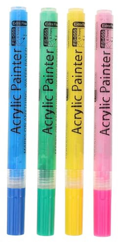 CORHAD 4pcs Golf Marker Pen Set Acrylic Paint Marker for Golf Club Shaft and Head DIY Coloring Pens Yellow Pink Blue Green for On-course Use