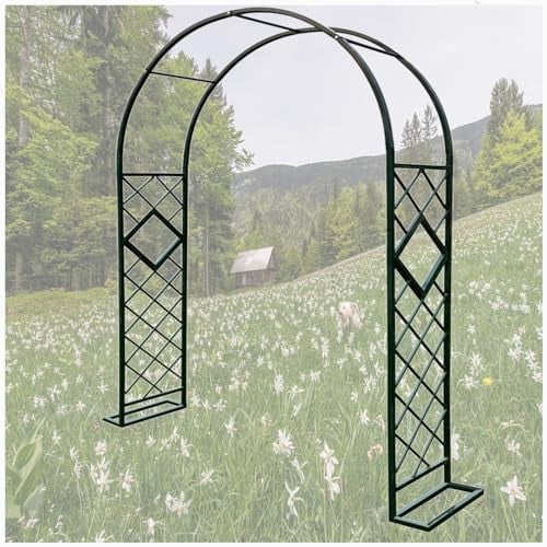 Stabiles Gartenbogen-Gitter, große Rosenbögen aus Metall, Pergola für Kletterpflanzen, Brautpartys, Jubiläen, robustes Hochzeitsbogengitter (Bronze, B 240 x H 270 cm/95 x 106 Zoll) (Grün B 220 x H 27