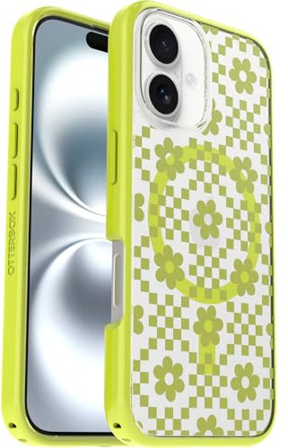 OtterBox Symmetry Series Clear MagSafe Case for iPhone 16, Shockproof, Drop proof, Protective Thin Case, 3x Tested to Military Standard, Clear/Yellow