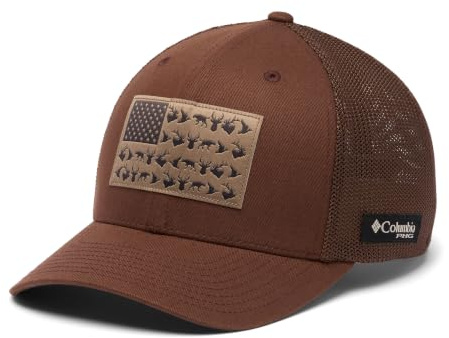 Columbia Unisex Adult PHG Game Flag Mesh Ball Cap, Tobacco/Hunting Flag, XL