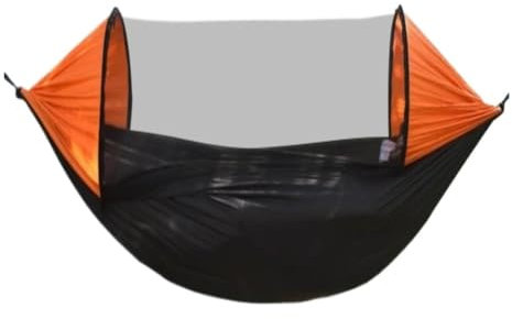 Hamaca PortáTil Hamaca Automática De Doble Capa con Poste De Apertura Rápida Y Sombrilla, Hamaca Doble For Exteriores con Mosquitera Hamaca Al Aire Libre(C)