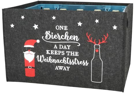MC-Trend Männer Bier-Adventskalender aus Filz für Bierkästen – inkl. 24 Aufkleber, die Vorfreude auf Weihnachten mit jedem Bier steigern