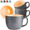 Cosumy Set de 4 Tazas de Café Grandes - 350ml Tazas de Cerámica – Juego de Café Moderno - Gres Grueso con Esmalte Reactivo Hecho a Mano - Mantiene el Calor por Más Tiempo (Amarillo)