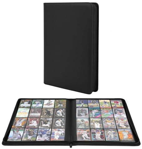 Premium 1000+ Pockets Trading Card Binder, 16-Pocket Ringless Side-Loading Album for TCG, MTG, Lorcana, Sports & Standard-Size Cards (Black2)