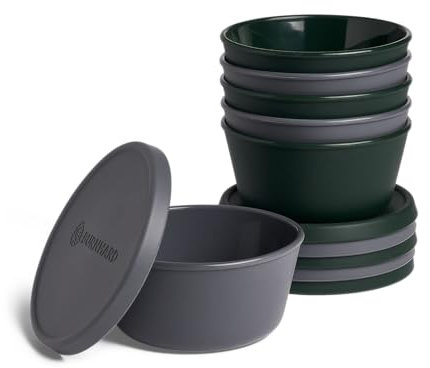 BURNHARD Set di 6 scatole per lievitazione con coperchi ermetici, Impasto per Pizza, impilabili, Resistenti alla Temperatura (da -20 a 230 °C), Cassetta per lievitazione Pizza e Pane
