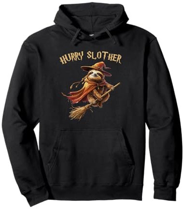 Hurry Slother Parodie Faultier Hexe Zauberer und Zauberer Pullover Hoodie