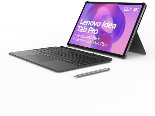 Lenovo Idea Tab Pro – Tablet 12.7 3K (MediaTek Dimensity 8300, 8 GB RAM, 256 GB UFS 4.0, 144 Hz, Wi-Fi 6E, Bluetooth 5.3, Android 14) Gris, Incluye Teclado + Pen