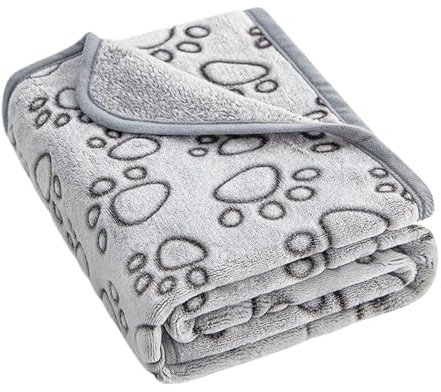 Zunishaone Couverture imprimé Pattes - Couverture Douce pour Chien, Chiot, Chat | Plaid Animal de Compagnie, Couverture de lit, Tapis Moelleux, Chaud, Lavable, idéal pour canapé, Voiture, Panier