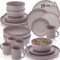 SÄNGER Bombay Basalt | Kombiservice 20 teilig, Steingut Geschirr 4 Personen, 4x Speiseteller 4x Dessertteller 4x Schalen 4x Pastateller 4x Kaffeebecher, Teller Set modern | VALUE COLLECTION
