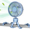 YACAISI Ventilateur main pour poussette, ventilateur pour bébé portable avec batterie rechargeable USB, mini ventilateur main refroidissant à 3 vitesses, rotatif et flexible, alimenté par (bleu)