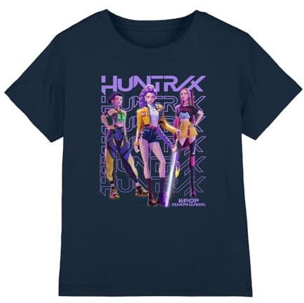 Kpop Demon Hunters Unisex Kids K-pop Demon Hunters - Huntrix Huntr/X Golden Trio Pose Kids T Shirt T-Shirt (Pack of 1)