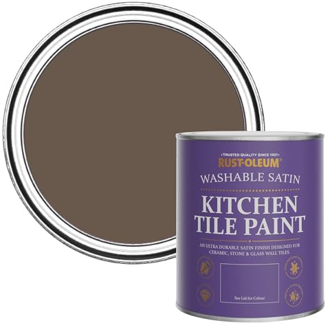 Rust-Oleum Water-Resistant Kitchen Tile Paint in Satin Finish - Coffee Bean 750ml