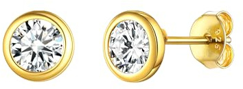 ChicSilver 925 Sterling Silber glitzer Ohrstecker Set mit Zirkonia+Bunter Rund Topas Ohrstecker Fächerform Ohrstecker Kristall bunten Schmuck für Frau Mutter als Geschenke