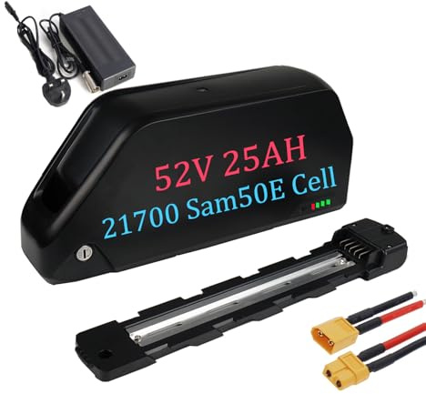 (UK Stock) 52V 25AH Ebike Battery Sam50E cell with Charger, 50A BMS, 5 Pin E-Bike Scooter Lithium Batteries for max 2000W Motor, and Ba.fang AW Voilamart ebike conversion Kit