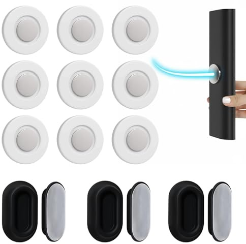 SurPse 12-Pack Magnetic Hooks Wall Mounted, Remote Holder,No Drill Remote Control Holder with Strong Adhesive Storage for Refrigerator Kitchen Utensils, TV Remote and Keys