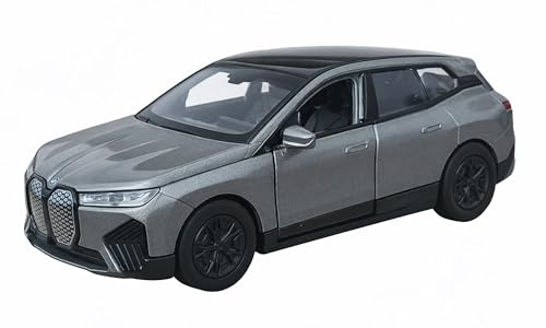 BMW iX Modellauto 11,8cm Modell Auto aus Metall mit Rückzug Spielzeugauto Spielzeug Geschenk 4-Varianten Welly 26 (Grau)