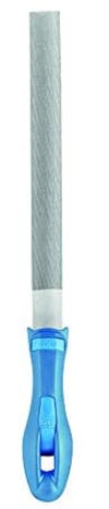 PFERD Werkstattfeile Halbrund, 200mm, halbrunde Feile, Kreuzhieb H3 auf zwei Seiten, inkl. Ergonomie-Feilenheft, 11213208 – für die Feinbearbeitung und zum Schlichten geeignet