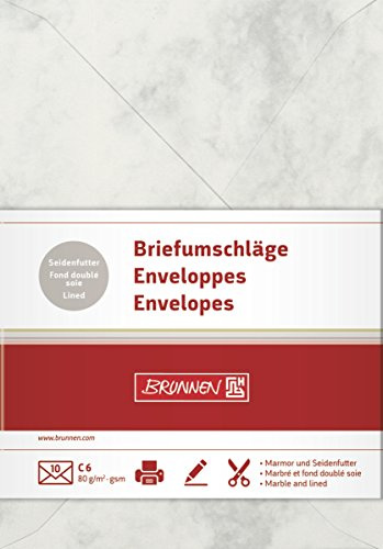 BRUNNEN Briefumschlag C6 gr Marmor mFut