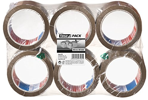 tesa 58175 - Lot de 6 Rouleaux d'emballage 66 m x 50 mm Marron