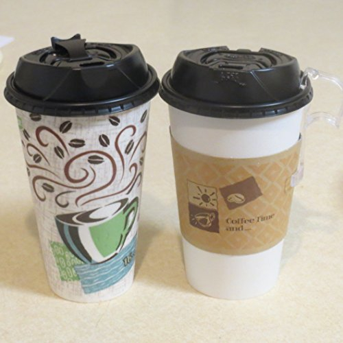 Reclosable Travel Lid Black Dome Lid for 10-20 oz. Paper coffee Cups, appx. - 100 pack