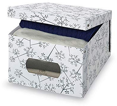 Domopak Vivir Caja de Almacenamiento de Vinilo Flexible Deja Blanca Modelo Grande