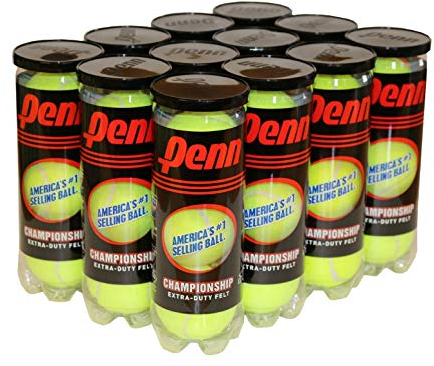 Penn Championship Tennisbälle, extra robust, Filz, Druck-Tennisbälle, 3 Stück (12 Stück)