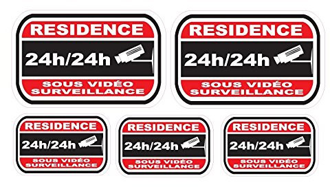 Sticker dissuasifs pour alarme et video surveillance Résidence