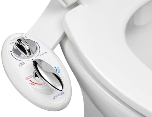 LUXE Bidet NEO 320 – Warm- und Kaltwasser, selbstreinigend, Doppeldüse, nicht elektrischer Bidet-Aufsatz für Toilettensitz, einstellbarer Wasserdruck, Heck- und Feminine-Waschung, Hebelsteuerung