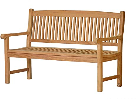 Kai Wiechmann Gartenbank Teakholz 4-Sitzer 180 cm Teak Gartenbank für Terrasse Garten Balkon