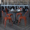 Flash Furniture Blake Stapelstuhl aus Metall, für drinnen und draußen, 4 Stück, Used-Look, Rot