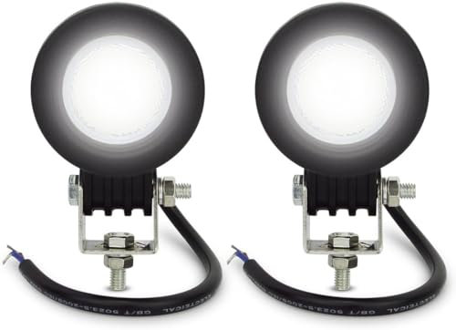 Safego Phare LED Moto 10W Feux Additionnels Moto, Phare de Travail à LED Floodlight 12V, Feux de Brouillard Supplémentaires pour Voiture Off-Road 4x4 ATV 6500K, 2PCS