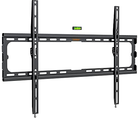 VonHaus TV Wall Bracket for 37-80 Screens, Ultra-Slim TV Bracket with Spirit Level, Flat to Wall Mount, 45kg Capacity, Max VESA: 600x400mm