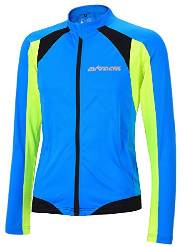 Airtracks Herren Fahrradtrikot Langarm Pro T - Radtrikot - Jersey - Reißverschluss - Atmungsaktiv - Schnelltrocknend - Reflektoren