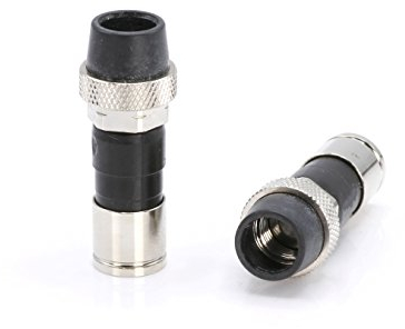 THE CIMPLE CO Koaxialkabel-Kompressionsverschraubung – für RG6-Koaxialkabel – mit Wetterdichtungs-O-Ring, Wetterschutz und wasserdichtem Griff (4 Stück)