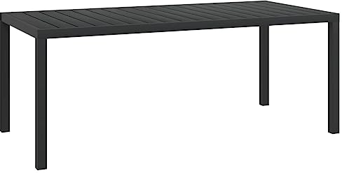 vidaXL Garten Esstisch Witterungsbeständig Gartentisch Gartenmöbel Tisch Balkontisch Terrassentisch WPC Aluminium 185x90x74cm Schwarz