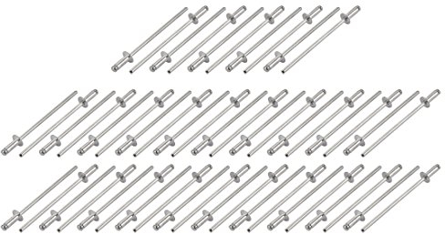 sourcing map 50 Stücke Aluminum Offenes Ende Senkkopf Blinde Niete Silberton M2,4x6mm DE
