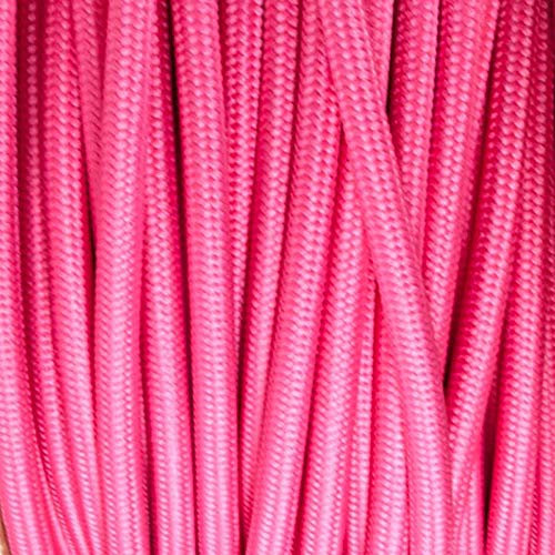 3Core - Cavo elettrico trecciato rotondo in tessuto, stile vintage, 10 m, 3 core, colore: Rosa