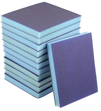 sourcing map Sanding Sponge Blocks 220-Grits Medium Grit Sand Block Pad for Kitchen Metal/Drywall/Wood Purple 12pcs