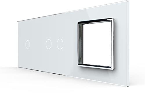 LIVOLO Nur Glasblende VL-C7-C1/C2/SR-11 Weiß 3 Fach Steckdose Glasrahmen Schalter