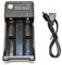 Chargeur de batterie, chargeur de batterie double USB universel intelligent, pour Li-Ion / Ni-mh / Ni-CD 18500 18350 16340 14500 26650, 4,2 V 2 fentes lampe torche rechargeable