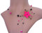 Collier rose fuschia et noir, parure bijoux fushia mariage