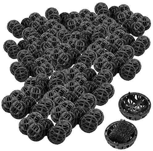 50 Stk Aquarium Bio Bälle Biochemische Bälle Aquarium Filter Bio Kugeln Poröse Bio Filterbälle Reduziert Anzahl Wasserwechsel, für Externer Filter, Aquarium, Teich, Fisch Tank usw—Schwarz, 26 mm