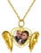 PROSILVER personalisiert Foto Amulett zum öffnen mit Kette 925 Silber Herz Flügel Medaillon 18k vergoldet Herzanhänger mit Rolokette Floating Locket Schmuck für Mutter Familie