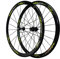 700c Rennrad Felge 28 Zoll Fahrrad Laufrad Hohlkammerfelge Cut 7 8 9 10 11 12-Fach Für C/V-Brakes/Felgenbremse QR (Color : Black hub Green)